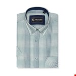 Kam S/S Textured Check Shirt - mint